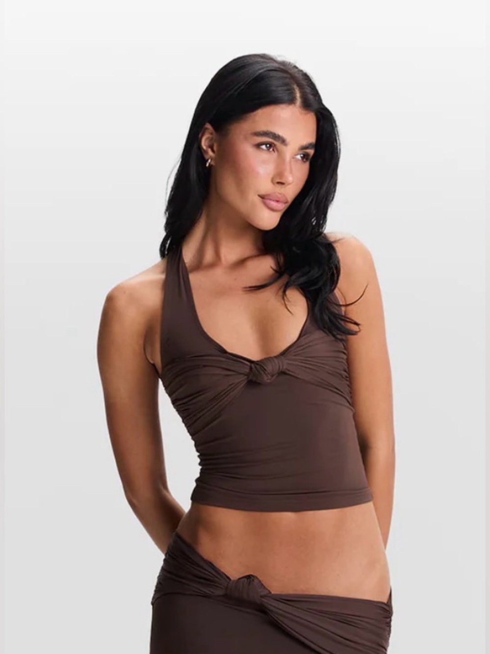 Sasha Therese Blair Top Chocolate Brown XXS